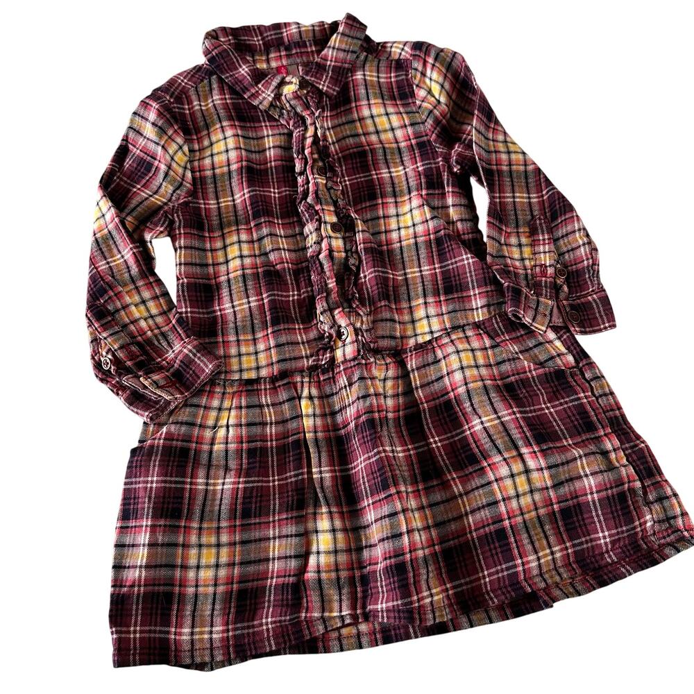 Orchestra Plaid Flannel Dress - Pink - Size 2